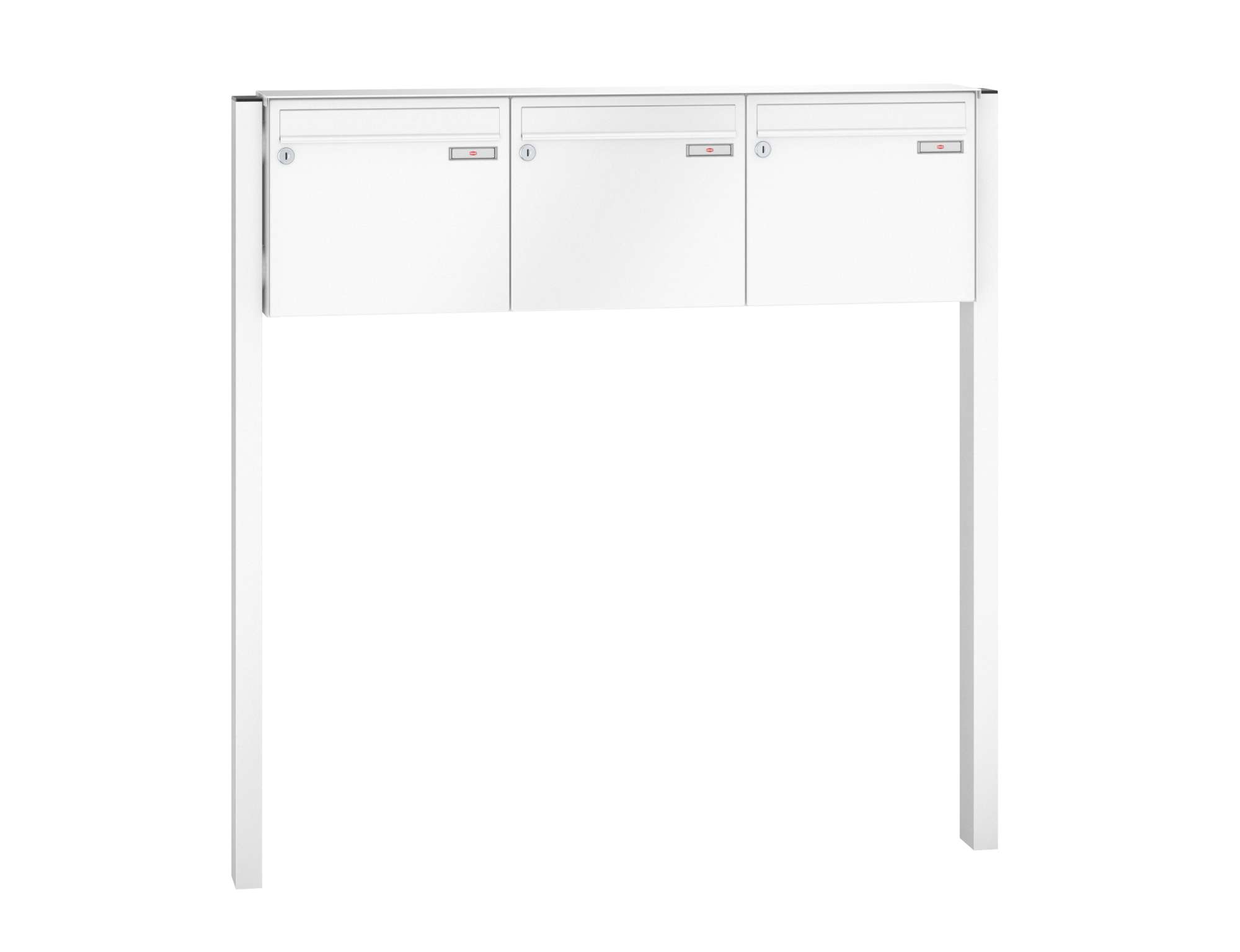 BASIC Verkehrsweiß RAL 9016 3 Briefkästen